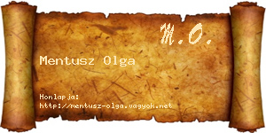 Mentusz Olga névjegykártya